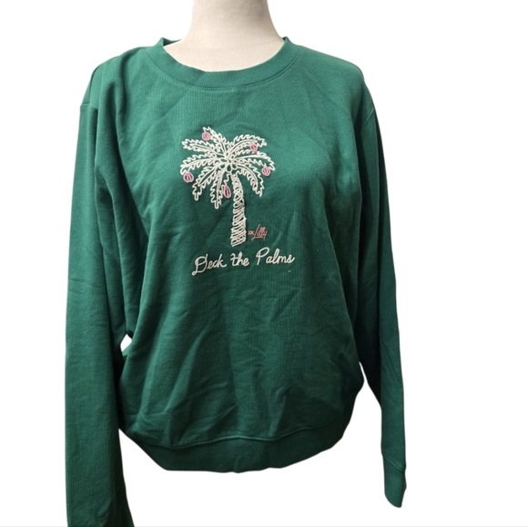 Lilly Pulitzer Green Palm Tree Sweatshirt - Picture 9 of 10